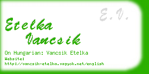 etelka vancsik business card